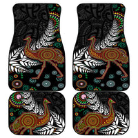 New Zealand Fern and Australia Emu Car Mats Aboriginal Mix Maori Pattern