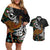 New Zealand Fern and Australia Emu Couples Matching Off Shoulder Short Dress and Hawaiian Shirt Aboriginal Mix Maori Pattern