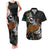 New Zealand Fern and Australia Emu Couples Matching Tank Maxi Dress and Hawaiian Shirt Aboriginal Mix Maori Pattern