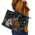 New Zealand Fern and Australia Emu Leather Tote Bag Aboriginal Mix Maori Pattern