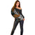 New Zealand Fern and Australia Emu Off Shoulder Sweater Aboriginal Mix Maori Pattern