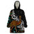 New Zealand Fern and Australia Emu Wearable Blanket Hoodie Aboriginal Mix Maori Pattern