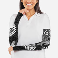 Aotearoa Maori Sea Animals Tribal Arm Sleeves Manta Ray and Shark Moko Pattern Black Color