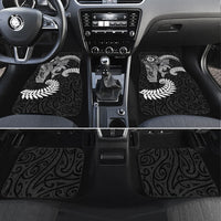 Aotearoa Maori Sea Animals Tribal Car Mats Manta Ray and Shark Moko Pattern Black Color