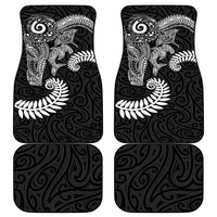 Aotearoa Maori Sea Animals Tribal Car Mats Manta Ray and Shark Moko Pattern Black Color