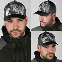 Aotearoa Maori Sea Animals Tribal Classic Cap Manta Ray and Shark Moko Pattern Black Color