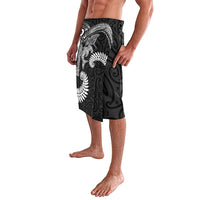 Aotearoa Maori Sea Animals Tribal Lavalava Manta Ray and Shark Moko Pattern Black Color