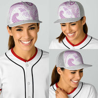 Aotearoa Maori Sea Animals Tribal Baseball Net Cap Manta Ray and Shark Moko Pattern Pink Color