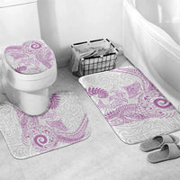 Aotearoa Maori Sea Animals Tribal Bathroom Set Manta Ray and Shark Moko Pattern Pink Color
