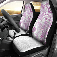 Aotearoa Maori Sea Animals Tribal Car Seat Cover Manta Ray and Shark Moko Pattern Pink Color