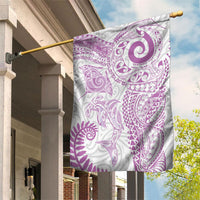 Aotearoa Maori Sea Animals Tribal Garden Flag Manta Ray and Shark Moko Pattern Pink Color