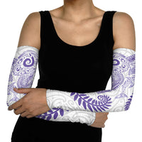 Aotearoa Maori Sea Animals Tribal Arm Sleeves Manta Ray and Shark Moko Pattern Purple Color