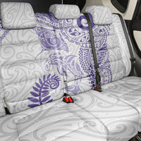 Aotearoa Maori Sea Animals Tribal Back Car Seat Cover Manta Ray and Shark Moko Pattern Purple Color