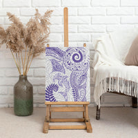 Aotearoa Maori Sea Animals Tribal Canvas Wall Art Manta Ray and Shark Moko Pattern Purple Color
