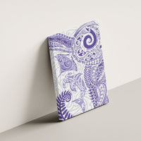 Aotearoa Maori Sea Animals Tribal Canvas Wall Art Manta Ray and Shark Moko Pattern Purple Color