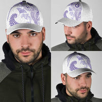 Aotearoa Maori Sea Animals Tribal Classic Cap Manta Ray and Shark Moko Pattern Purple Color
