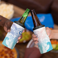 Aotearoa Maori Sea Animals Tribal 4 in 1 Can Cooler Tumbler Manta Ray and Shark Moko Pattern Sweet Pastel
