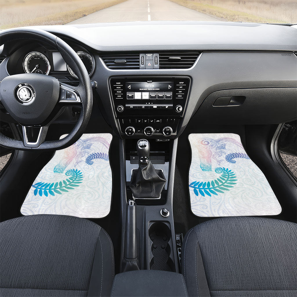 Aotearoa Maori Sea Animals Tribal Car Mats Manta Ray and Shark Moko Pattern Sweet Pastel