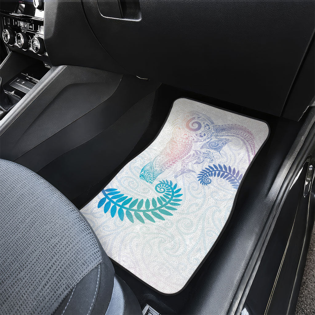 Aotearoa Maori Sea Animals Tribal Car Mats Manta Ray and Shark Moko Pattern Sweet Pastel