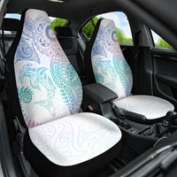 Aotearoa Maori Sea Animals Tribal Car Seat Cover Manta Ray and Shark Moko Pattern Sweet Pastel