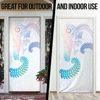 Aotearoa Maori Sea Animals Tribal Door Cover Manta Ray and Shark Moko Pattern Sweet Pastel