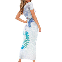 Aotearoa Maori Sea Animals Tribal Family Matching Short Sleeve Bodycon Dress and Hawaiian Shirt Manta Ray and Shark Moko Pattern Sweet Pastel