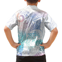 Aotearoa Maori Sea Animals Tribal Hawaiian Shirt Manta Ray and Shark Moko Pattern Sweet Pastel