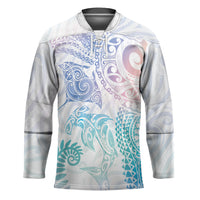 Aotearoa Maori Sea Animals Tribal Hockey Jersey Manta Ray and Shark Moko Pattern Sweet Pastel