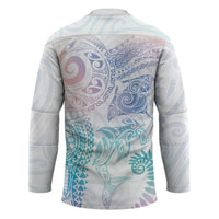 Aotearoa Maori Sea Animals Tribal Hockey Jersey Manta Ray and Shark Moko Pattern Sweet Pastel