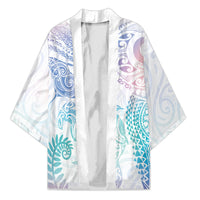 Aotearoa Maori Sea Animals Tribal Kimono Manta Ray and Shark Moko Pattern Sweet Pastel