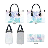 Aotearoa Maori Sea Animals Tribal Leather Bag Manta Ray and Shark Moko Pattern Sweet Pastel