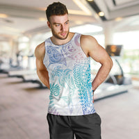 Aotearoa Maori Sea Animals Tribal Men Tank Top Manta Ray and Shark Moko Pattern Sweet Pastel