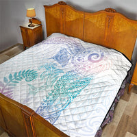 Aotearoa Maori Sea Animals Tribal Quilt Manta Ray and Shark Moko Pattern Sweet Pastel