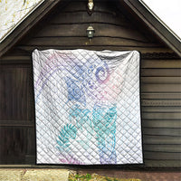 Aotearoa Maori Sea Animals Tribal Quilt Manta Ray and Shark Moko Pattern Sweet Pastel