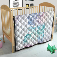 Aotearoa Maori Sea Animals Tribal Quilt Manta Ray and Shark Moko Pattern Sweet Pastel