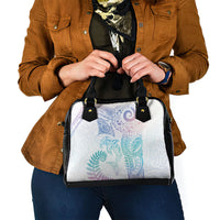 Aotearoa Maori Sea Animals Tribal Shoulder Handbag Manta Ray and Shark Moko Pattern Sweet Pastel