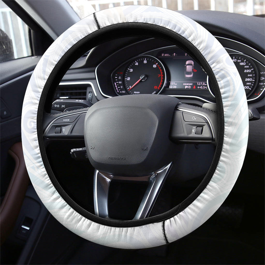Aotearoa Maori Sea Animals Tribal Steering Wheel Cover Manta Ray and Shark Moko Pattern Sweet Pastel