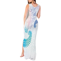 Aotearoa Maori Sea Animals Tribal Tank Maxi Dress Manta Ray and Shark Moko Pattern Sweet Pastel
