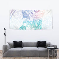 Aotearoa Maori Sea Animals Tribal Tapestry Manta Ray and Shark Moko Pattern Sweet Pastel