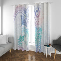 Aotearoa Maori Sea Animals Tribal Window Curtain Manta Ray and Shark Moko Pattern Sweet Pastel