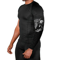 Hawaiian Manta Ray Tribal Arm Sleeves Polynesian Art Motifs Black Color
