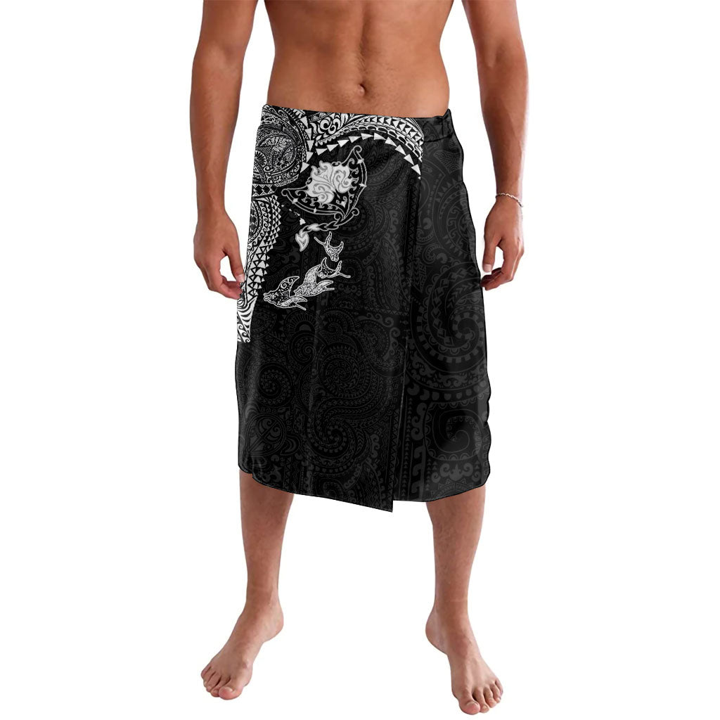 Hawaiian Manta Ray Tribal Lavalava Polynesian Art Motifs Black Color LT03 Black - Polynesian Pride