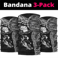 Hawaiian Manta Ray Tribal Neck Gaiter Polynesian Art Motifs Black Color
