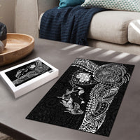 Hawaiian Manta Ray Tribal Puzzle Polynesian Art Motifs Black Color
