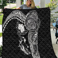 Hawaiian Manta Ray Tribal Quilt Polynesian Art Motifs Black Color