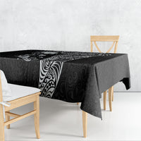 Hawaiian Manta Ray Tribal Tablecloth Polynesian Art Motifs Black Color