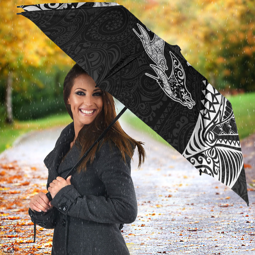 Hawaiian Manta Ray Tribal Umbrella Polynesian Art Motifs Black Color