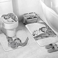 Hawaiian Manta Ray Tribal Bathroom Set Polynesian Art Motifs White Color