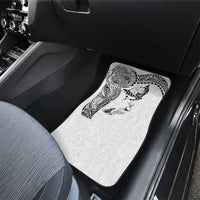 Hawaiian Manta Ray Tribal Car Mats Polynesian Art Motifs White Color