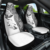 Hawaiian Manta Ray Tribal Car Seat Cover Polynesian Art Motifs White Color